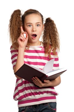 Girl with book clipart