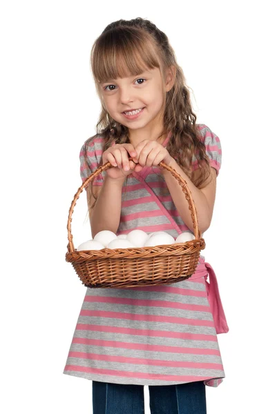 鸡蛋的女孩 — 图库照片