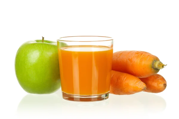 Morot och äpple juice — Stockfoto