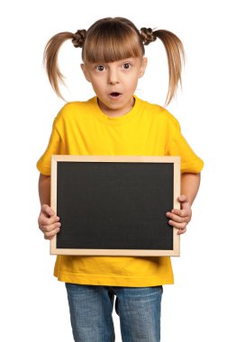 Girl with blackboard clipart