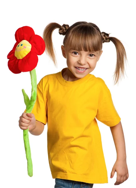 Dziewczyna z kwiatem — Zdjęcie stockowe