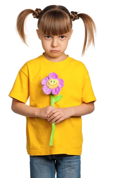 Девушка с цветами — стоковое фото