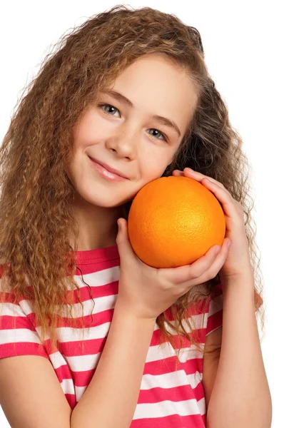 Ragazza con arancione — Foto Stock