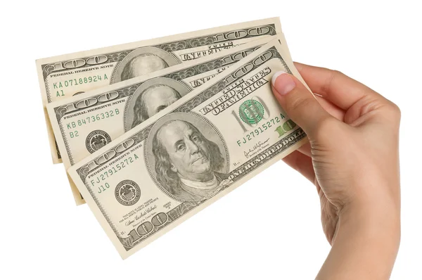 Hand with dollars — Stock Photo, Image