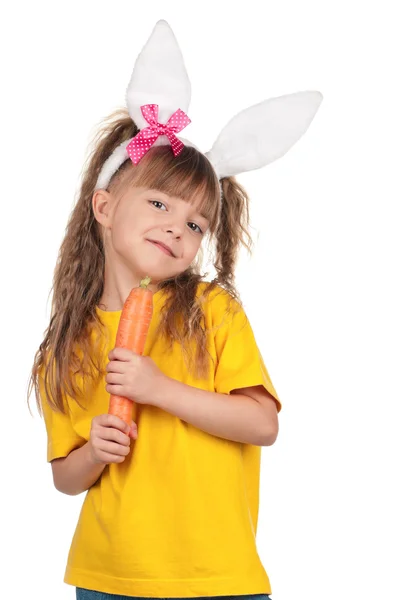 Tavşan kulaklı küçük kız — Stok fotoğraf