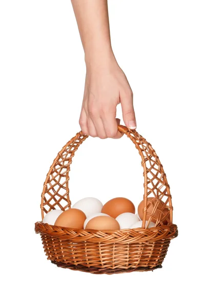 Kosz z jajkami — Zdjęcie stockowe