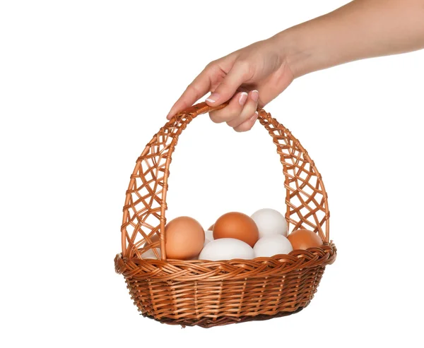 Καλάθι με αυγά — Φωτογραφία Αρχείου