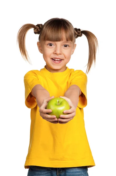 Fille avec pomme — Photo