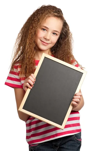 Κορίτσι με μαυροπίνακα — Φωτογραφία Αρχείου