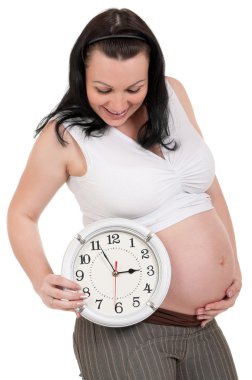 Pregnant belly clock clipart