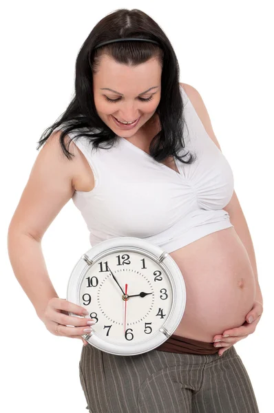 Έγκυος κοιλιά ρολόι — Φωτογραφία Αρχείου