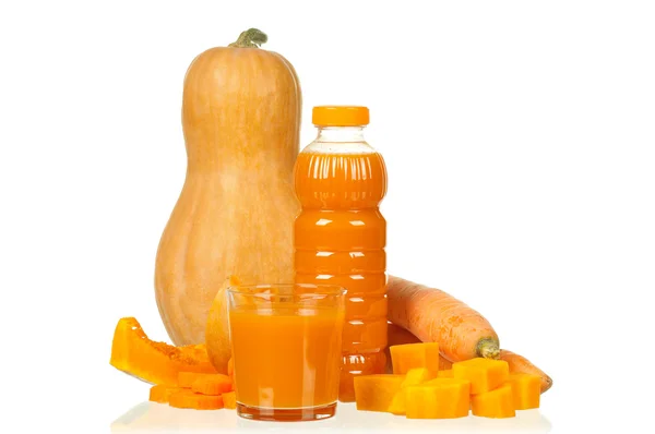 Zanahoria y jugo de calabaza — Foto de Stock
