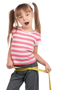 Little girl with measure clipart