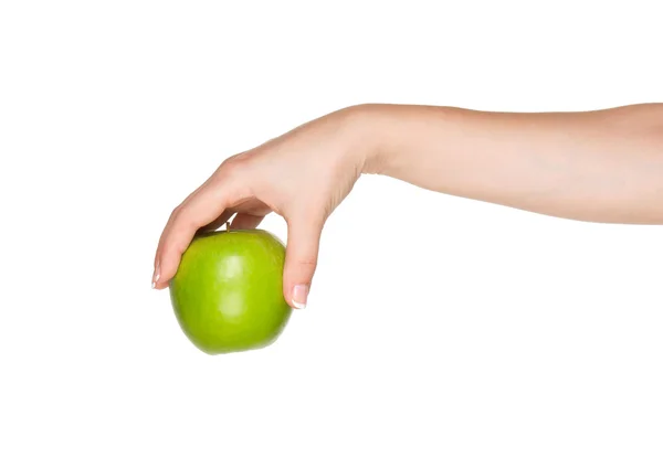 Hand med äpple — Stockfoto