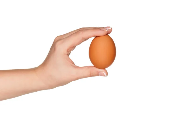 Ruka s vejcem — Stock fotografie