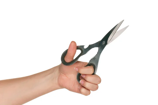 Hand with scissors — Stock Photo, Image