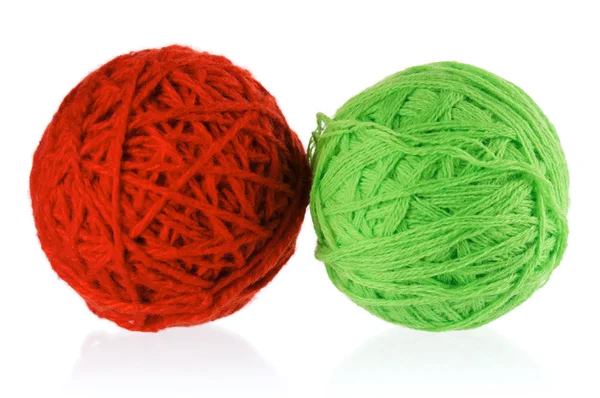 Esferas vermelhas e verdes de fios — Fotografia de Stock