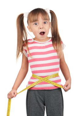 Little girl with measure clipart