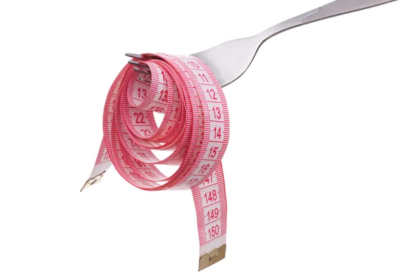 Fork with measure tape — Stock Photo, Image