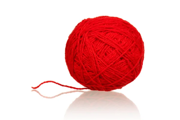 红色毛线球 — 图库照片