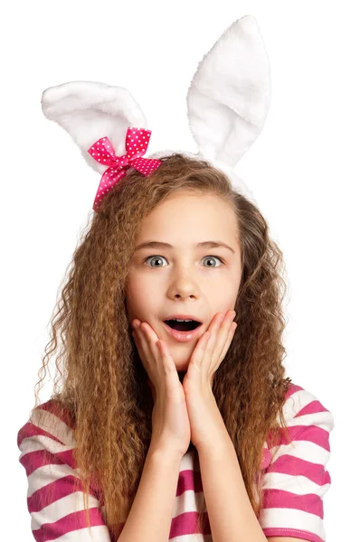 Дівчина з вухами кролика — стокове фото