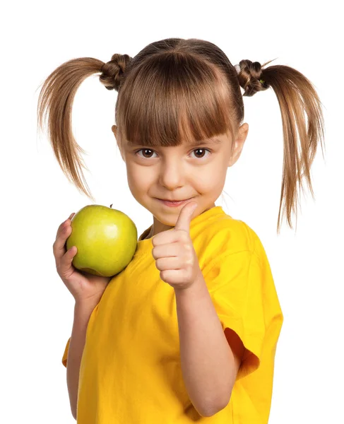 애플과 어린 소녀 — 스톡 사진