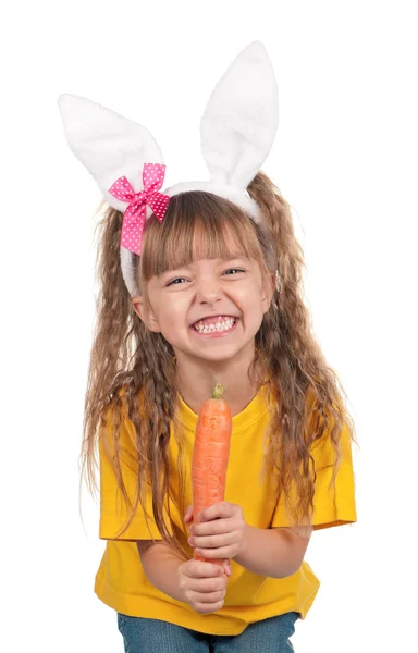 Niña con orejas de conejo — Foto de Stock