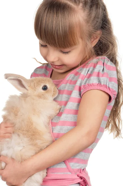 Dziewczynka z królika — Zdjęcie stockowe