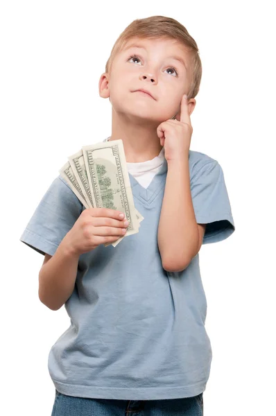Niño con dólares —  Fotos de Stock