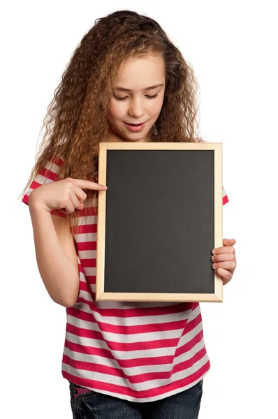 Meisje met blackboard — Stockfoto
