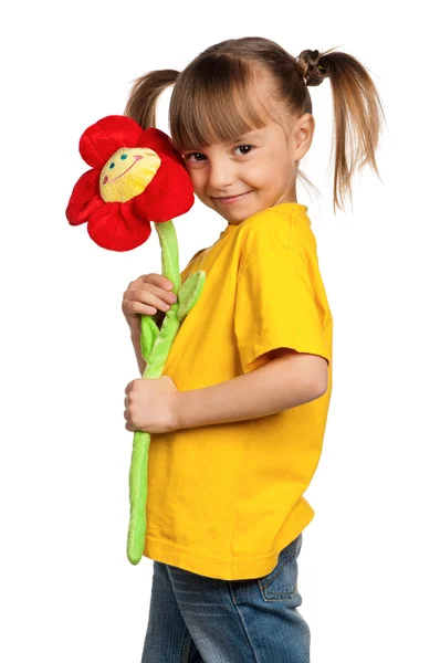 Κορίτσι με λουλούδι — Φωτογραφία Αρχείου