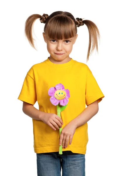 Дівчина з квіткою — стокове фото