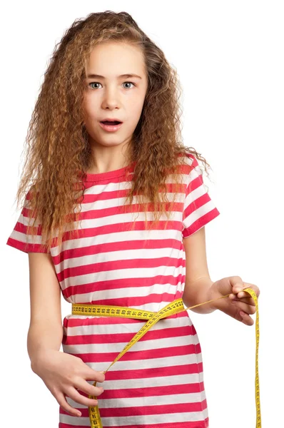 Girl with measure — Stock Photo, Image