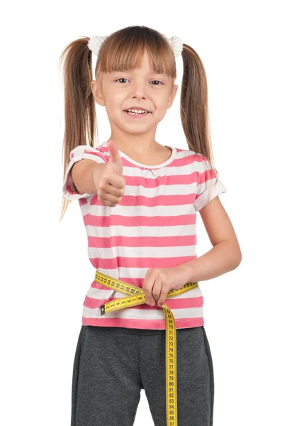 Little girl with measure — Stock Photo, Image