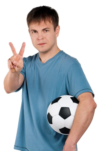 Mann mit klassischem Fußball — Stockfoto