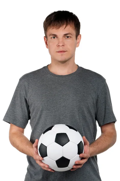 Man met klassieke voetbal — Stockfoto