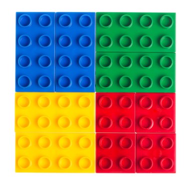 Plastic building blocks clipart