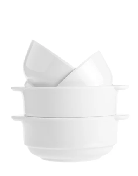 Stack of white bowls — Stock Photo, Image