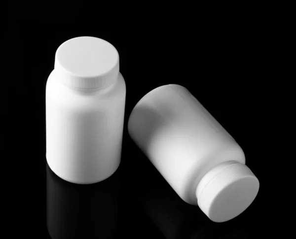 Weiße Medizinflasche. — Stockfoto