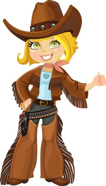 Cowgirl with colt clipart