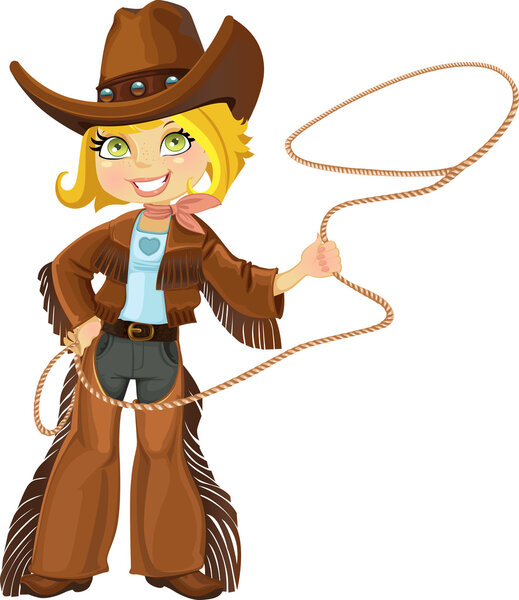 Blond cowgirl with Lasso