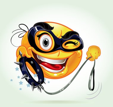 Funny smile with a strong collar and varnish mask clipart