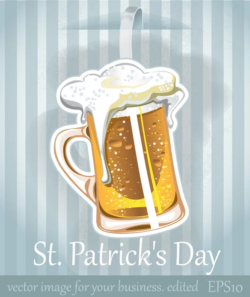 Изображение с пивом в День Святого Патрика для вашего бизнеса. edited — стоковый вектор