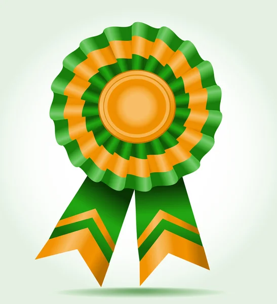Award a star two-color - green and orange — Stock Vector