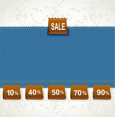 Blue environment arrival label sale percents on the fabric clipart