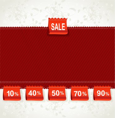 Red environment arrival label sale percents on the fabric clipart