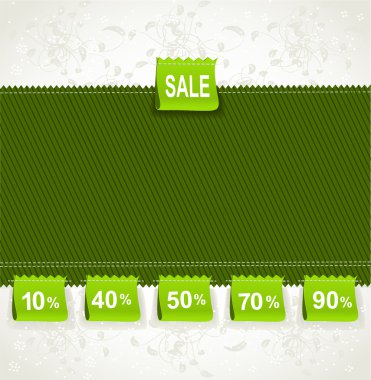 Spring green arrival label sale percents on the fabric clipart