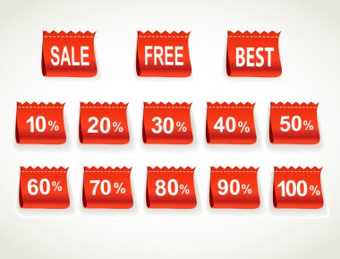 Red horizontal environment arrival label sale percents clipart