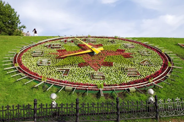 Floral clock in Victory park, Moscow, Russia — Stock Photo, Image