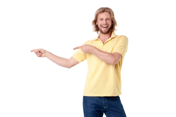 Young man presenting — Stock Photo, Image